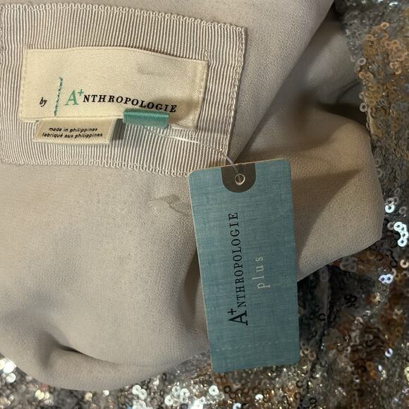 Anthropologie Lisabette Sequined Mini Dress Size 2X Wrap Silhouette - Picture 12 of 15